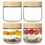 Bamboo-Lid Oats Jars — 4 pack, 10 oz