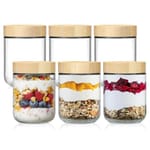 Bamboo-Lid Oats Jars — 6 pack, 16 oz