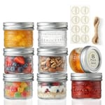 Embossed Mini Mason Jars — Set of 8