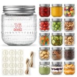 Embossed Mini Mason Jars — 16 pack, 8 oz