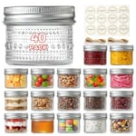 Embossed Mini Mason Jars — 40 pack, 4 oz