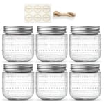 Embossed Mini Mason Jars — 6 pack, 8 oz