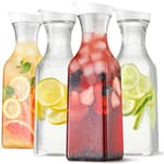Flip-Top Water Carafes, 50 oz — Set of 4