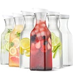 Flip-Top Water Carafes, 50 oz — Set of 6