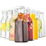 Flip-Top Water Carafes, 50 oz — Set of 8