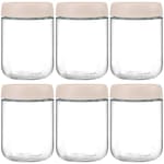 Overnight Oats Jars — 6 pack, 16 oz, Beige