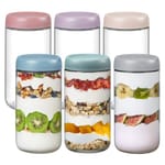 Overnight Oats Jars — 6 pack, 24 oz, Multicolor