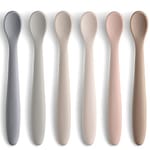 Silicone Baby Feeding Spoons, Six Piece — Matte