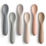 Silicone Baby Spoons — Matte Grey