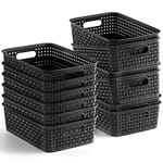 Small Storage Bins, Twelve Pack — Black