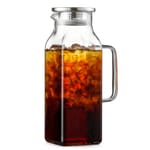Square Glass Pitcher with Lid — 68 oz, Clear