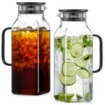 Square Glass Pitchers, Multi-Pack — 2 pack, 68 oz, Black
