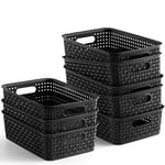 Storage Baskets, Eight Pack — Black